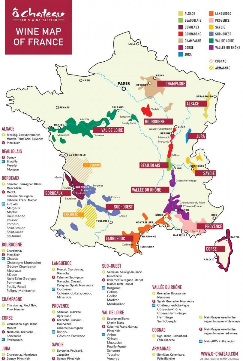 Белое бургундское вино и другие знаменитые вина франции