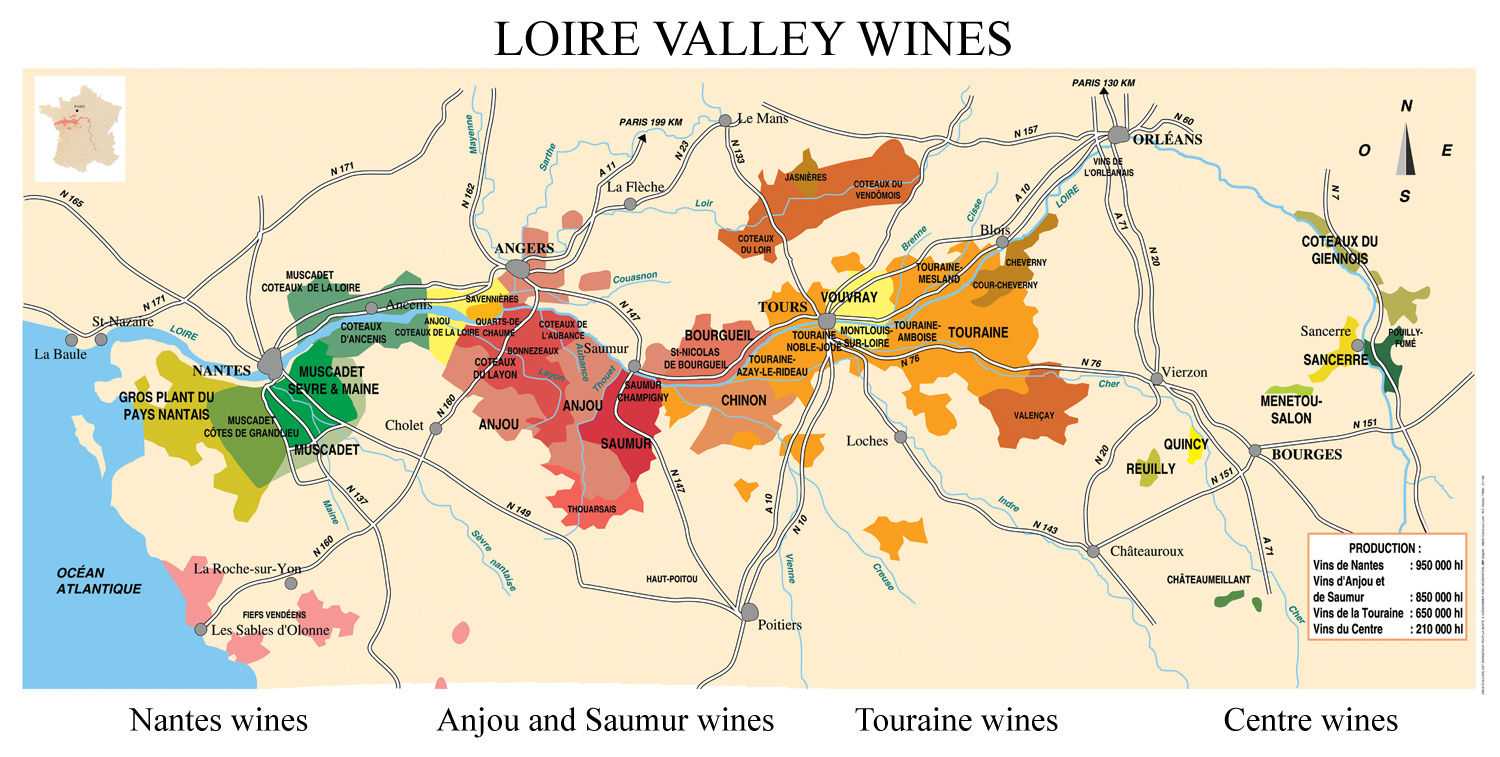 Карта винных регионов франции