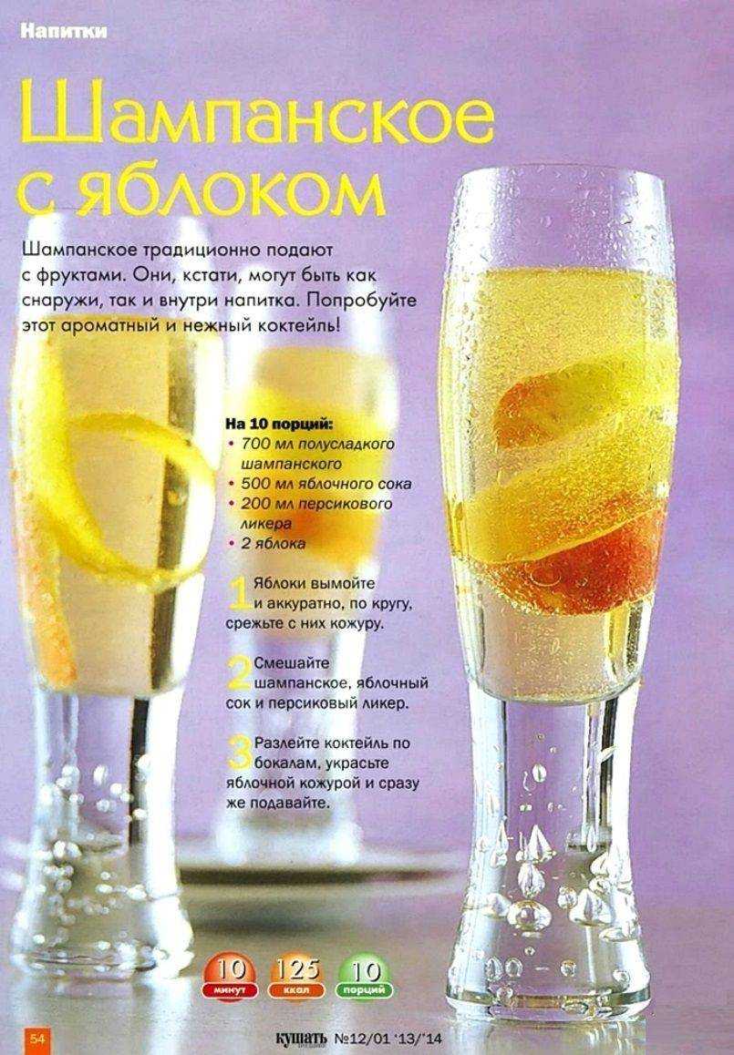 Шампанское с соком: коктейли на новогодний стол с фото – как правильно пить