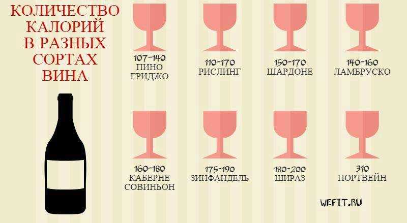 Калорийность шампанского. описание самых популярных видов напитка