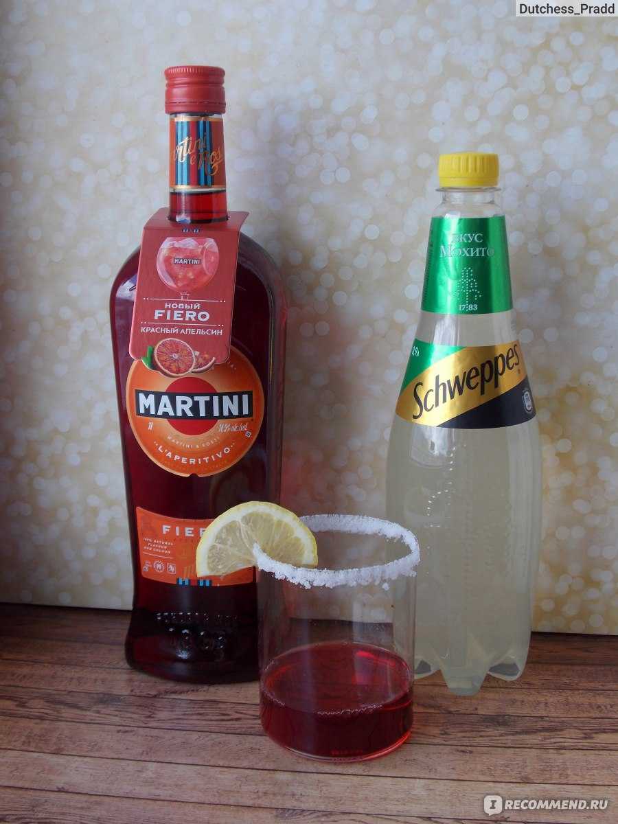 Коктейли с мартини: мартини фиеро, с водкой, швепсом или соком.