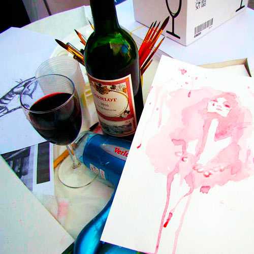 Пошаговый мастер-класс по написанию картин вином: подготовительные мероприятия, главная часть работы