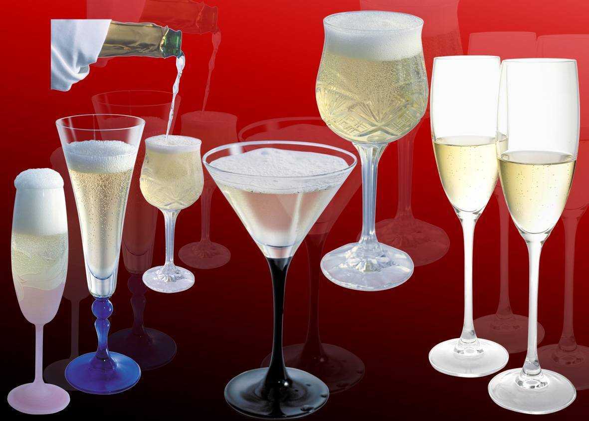Бокалы под шампанское – хрустальные и стеклянные фужеры для игристого вина