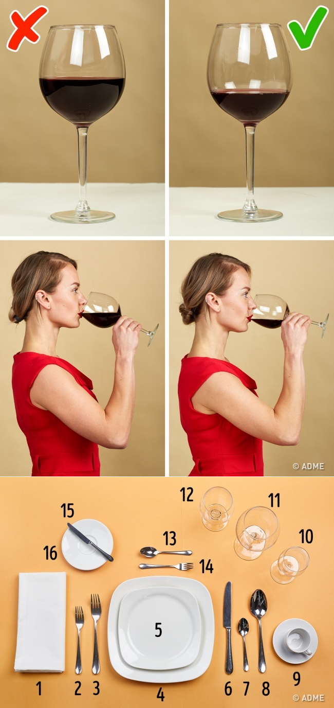 Как правильно держать бокал с вином по этикету за столом