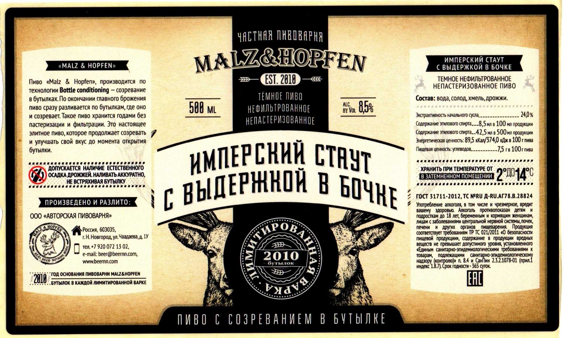Коллекция пивовара – русский имперский стаут