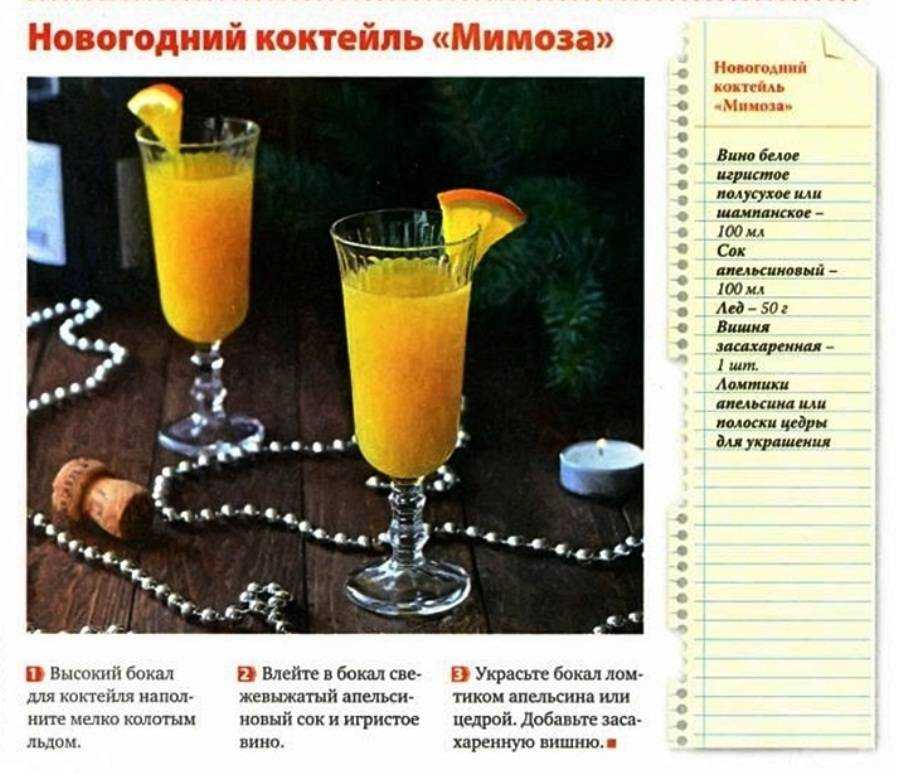 Классический рецепт коктейля мимоза с шампанским